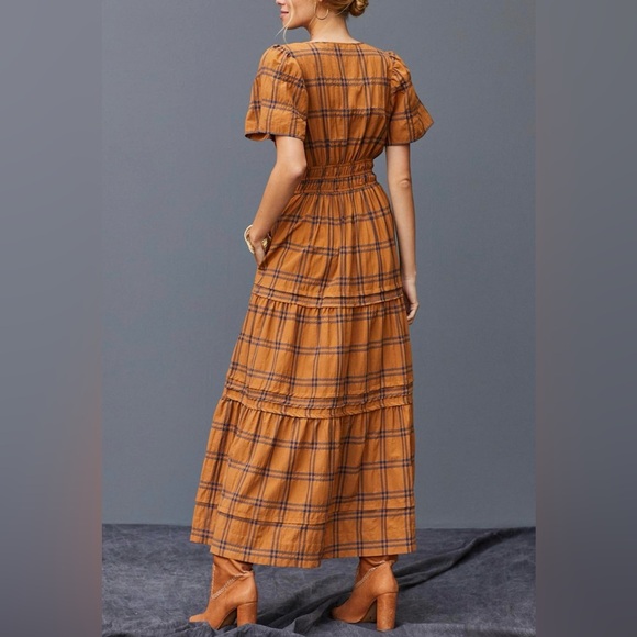 Anthropologie Maeve Somerset Plaid Maxi Dress - Picture 2 of 8